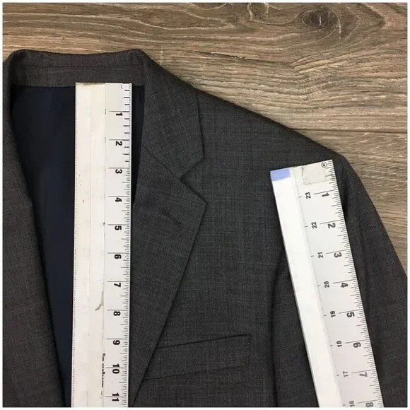 J CREW Mens Blazer Sport Coat Casual Jacket Size 38R‎ Gray Wool Suit THOMPSON